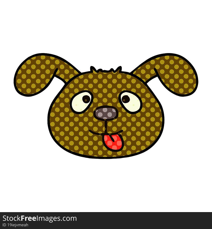 quirky comic book style cartoon dog face