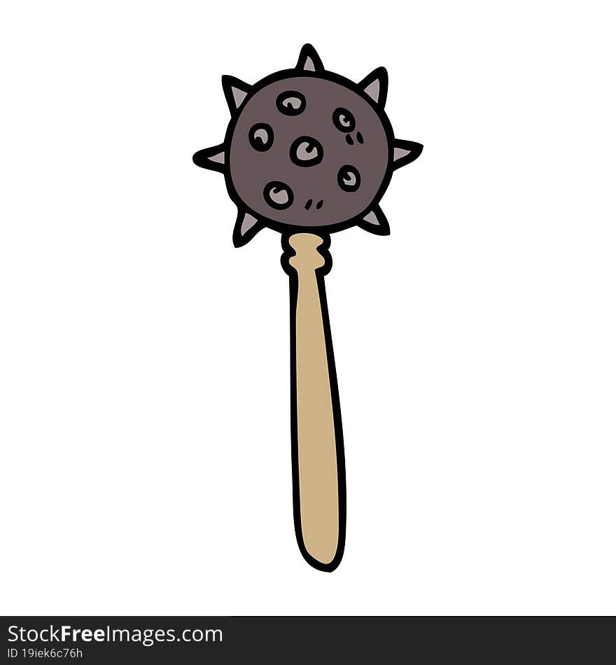 Cartoon Doodle Medieval Mace