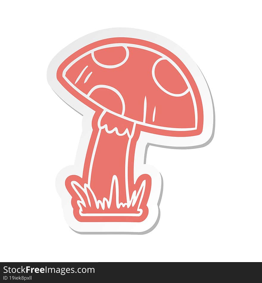 cartoon sticker of a toad stool