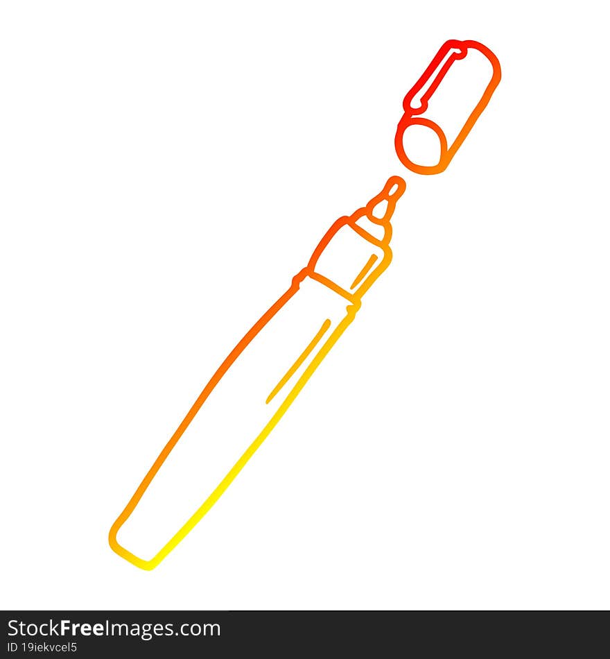 warm gradient line drawing cartoon pen