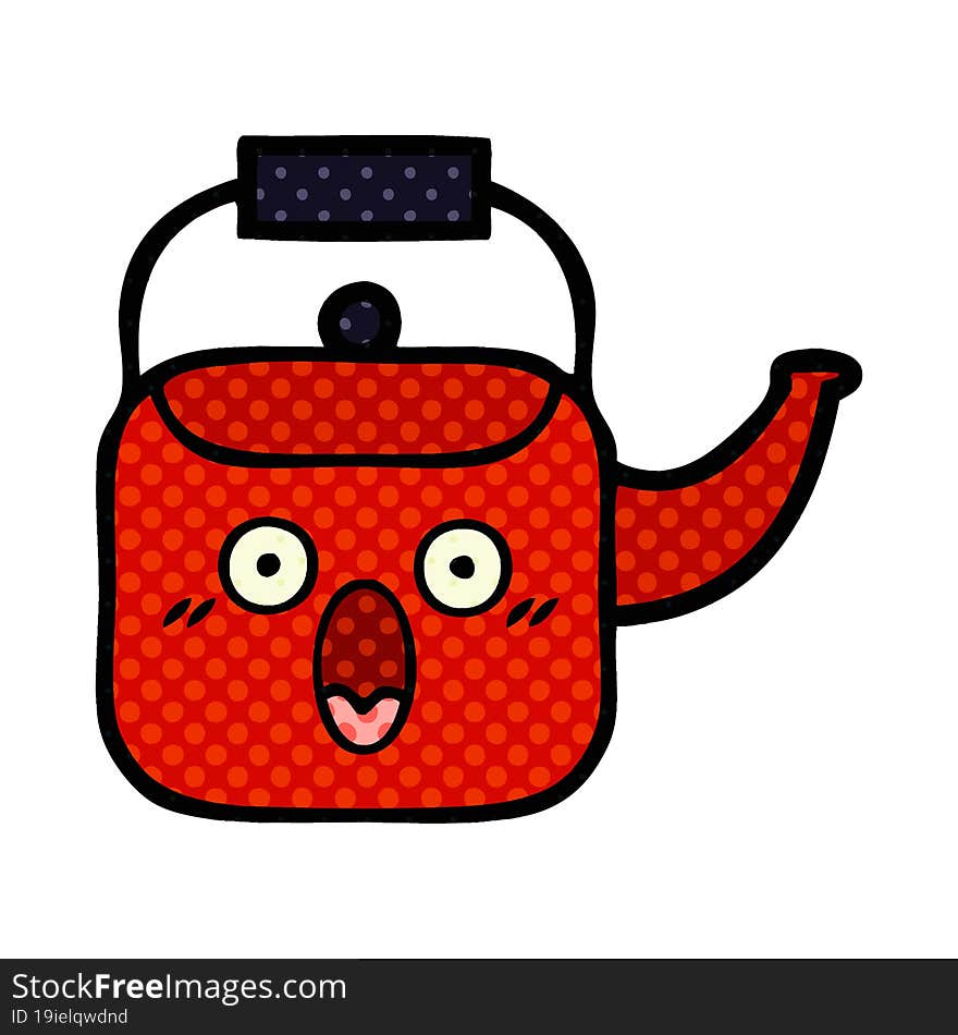 comic book style cartoon kettle