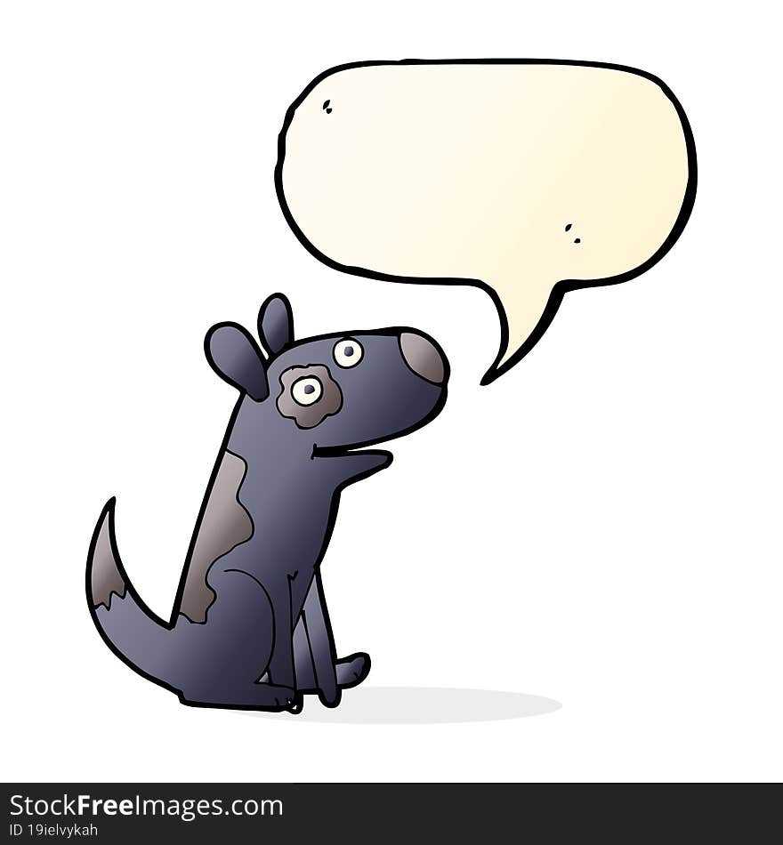 Cartoon Happy Dog With Speech Bubble