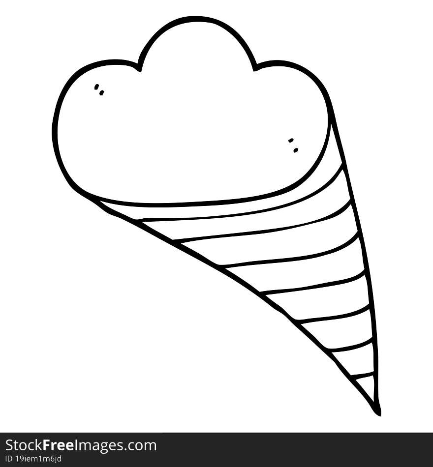 Line Drawing Cartoon Decorative Cloud Element