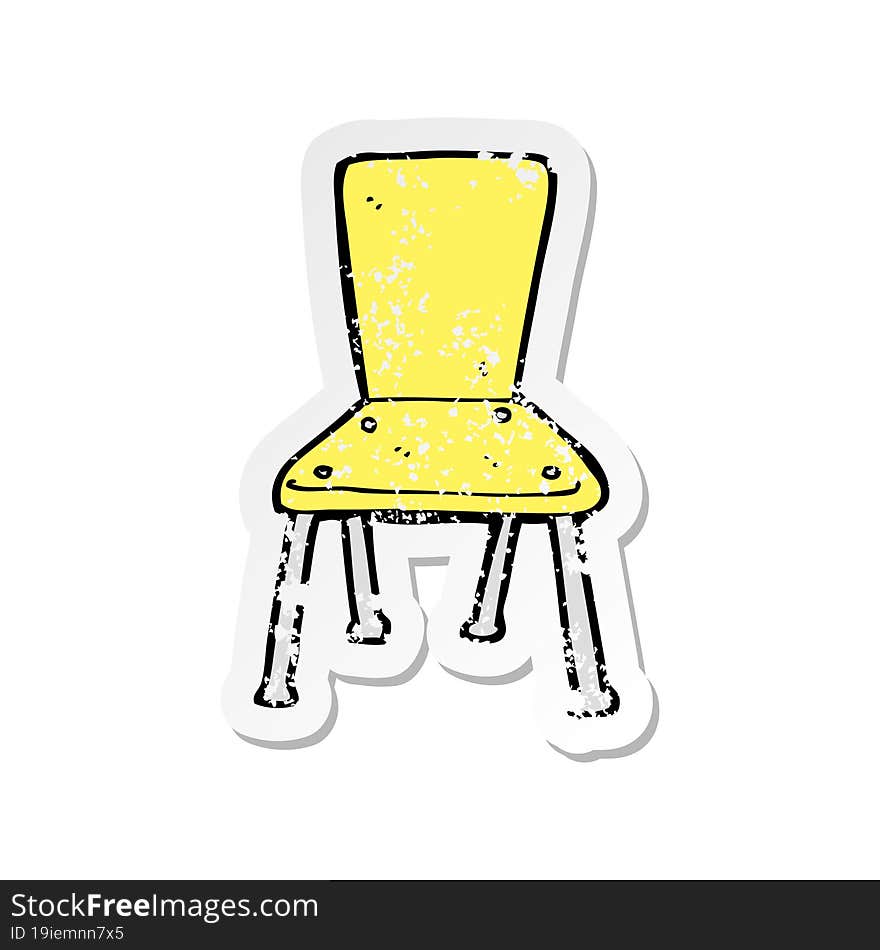 retro distressed sticker of a cartoon old school chair