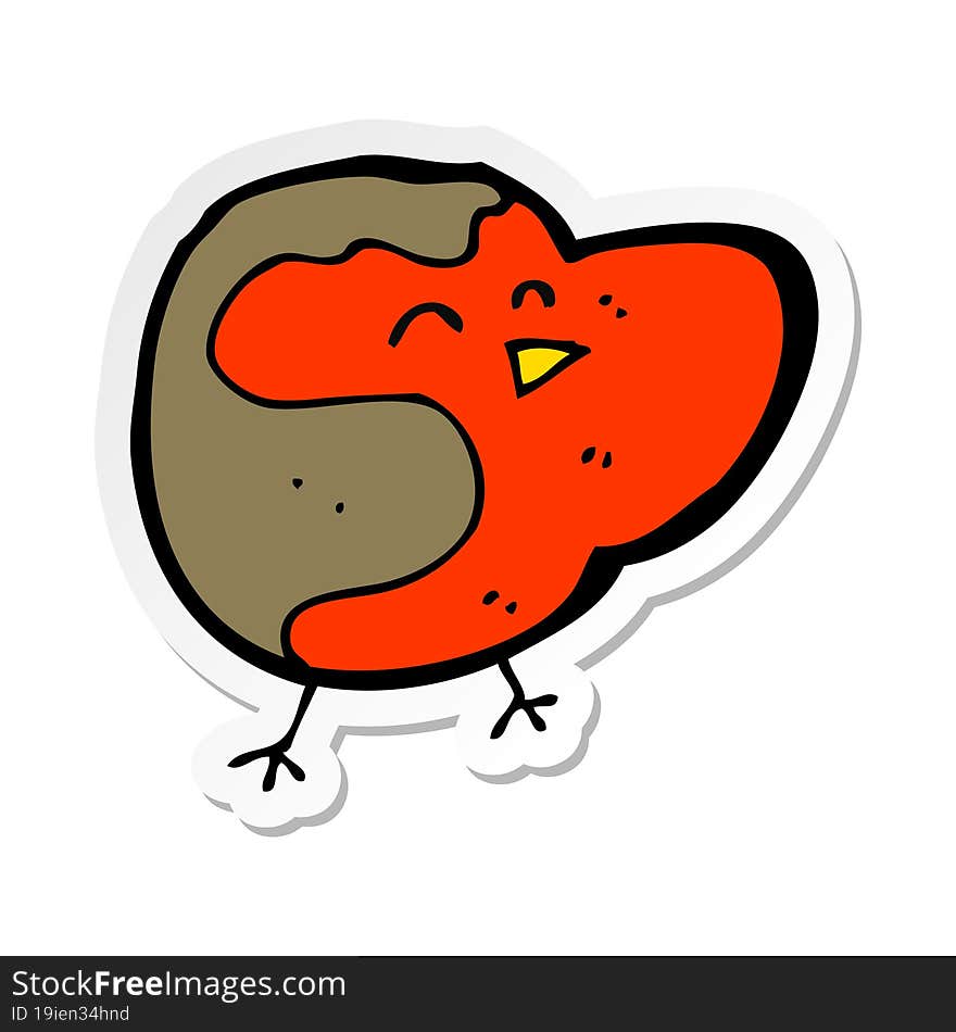 sticker of a cartoon robin