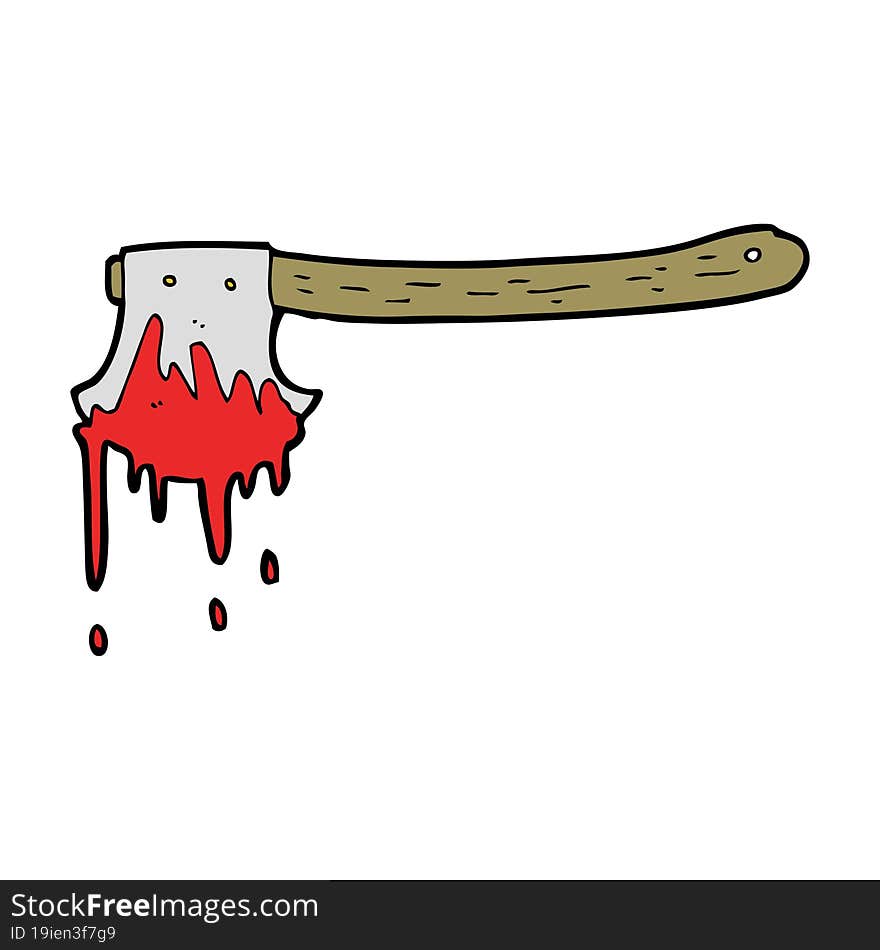 cartoon bloody axe