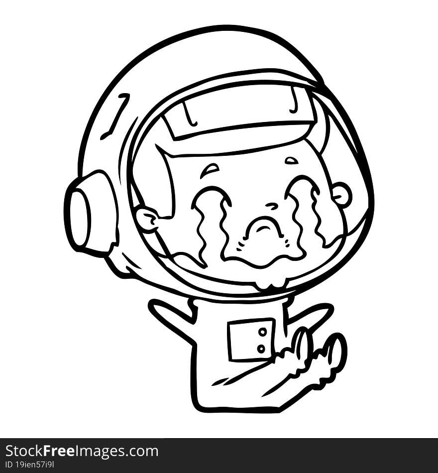 cartoon crying astronaut. cartoon crying astronaut