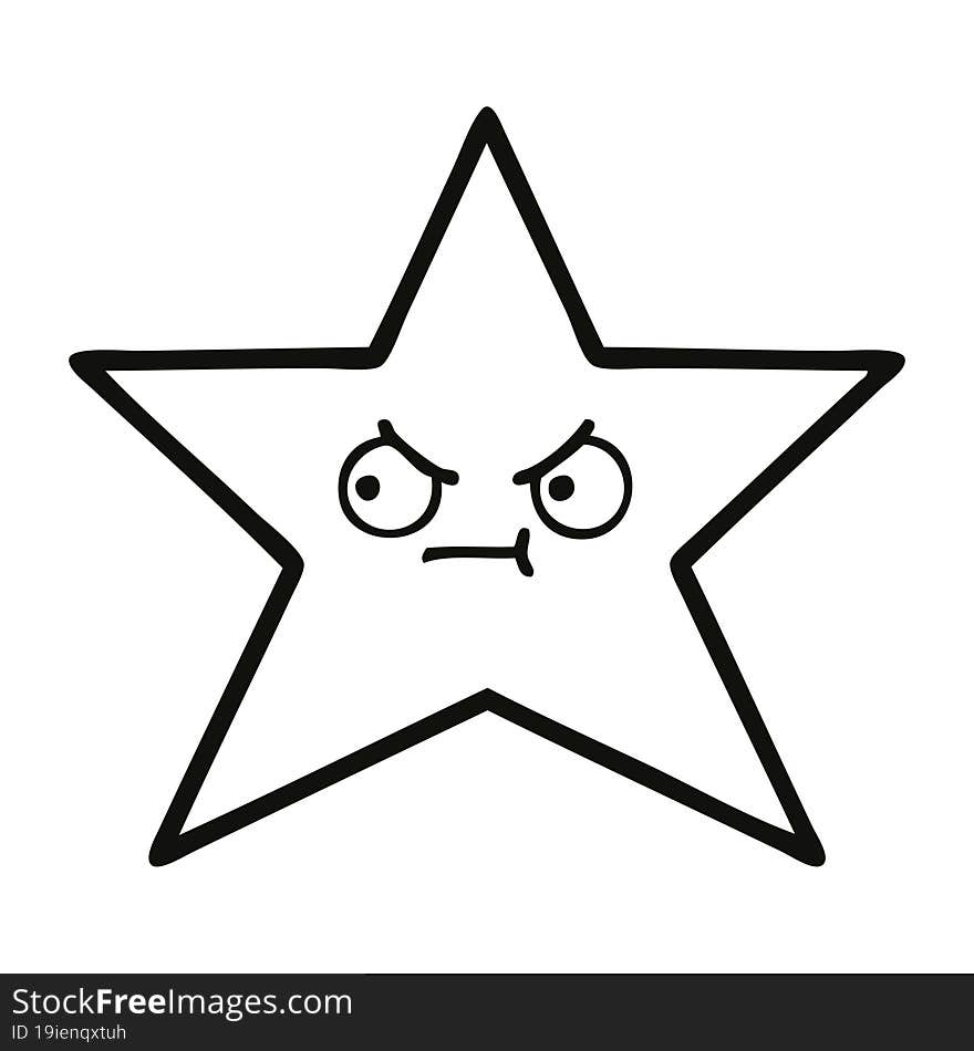 line drawing cartoon gold star