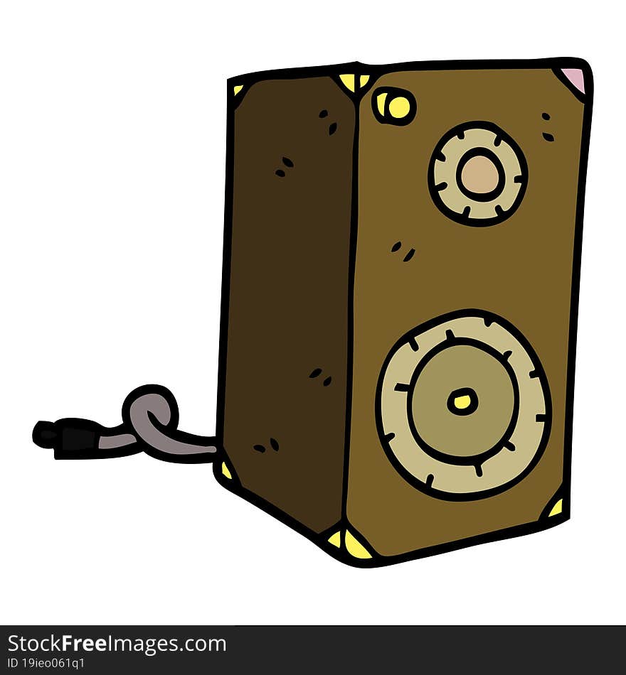 cartoon doodle retro speaker