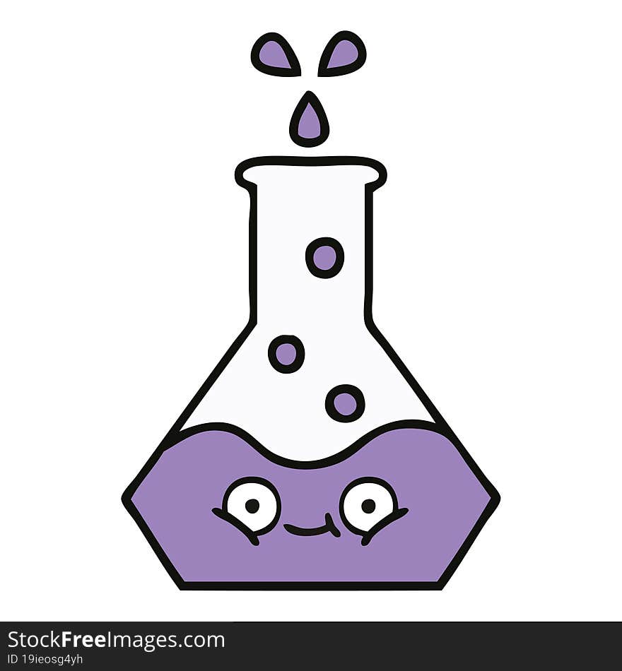 cute cartoon science beaker