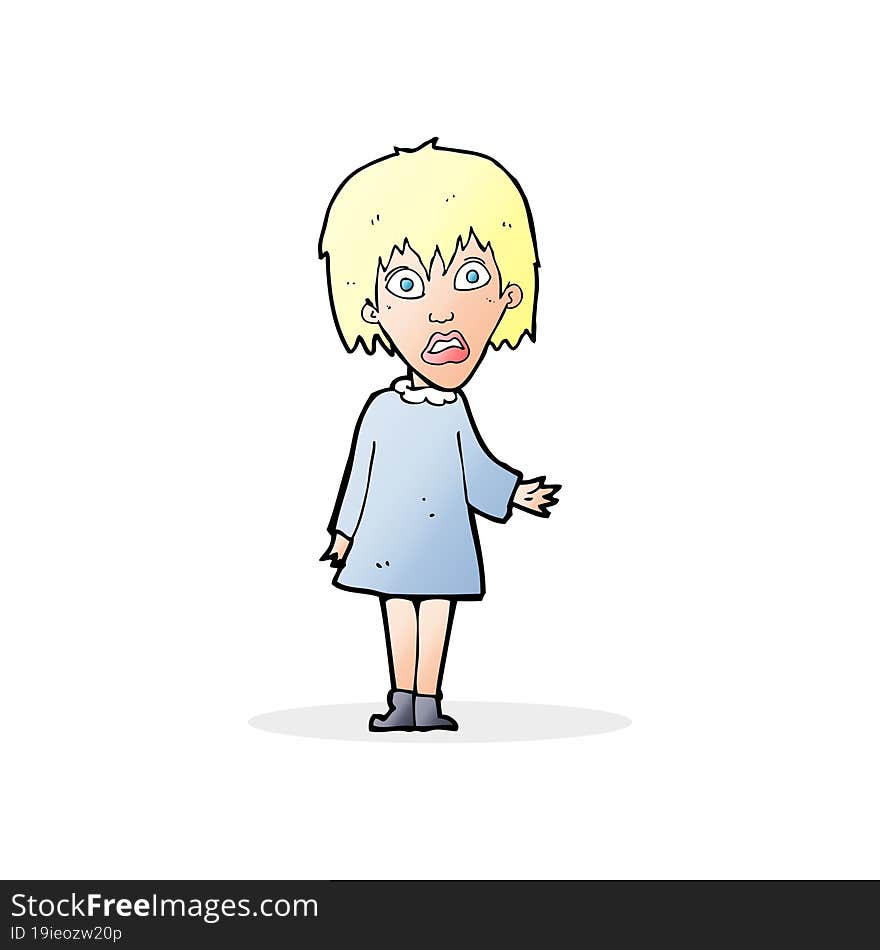 cartoon shocked woman