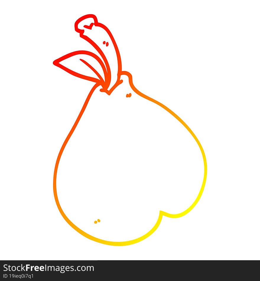 Warm Gradient Line Drawing Cartoon Healthy Pear