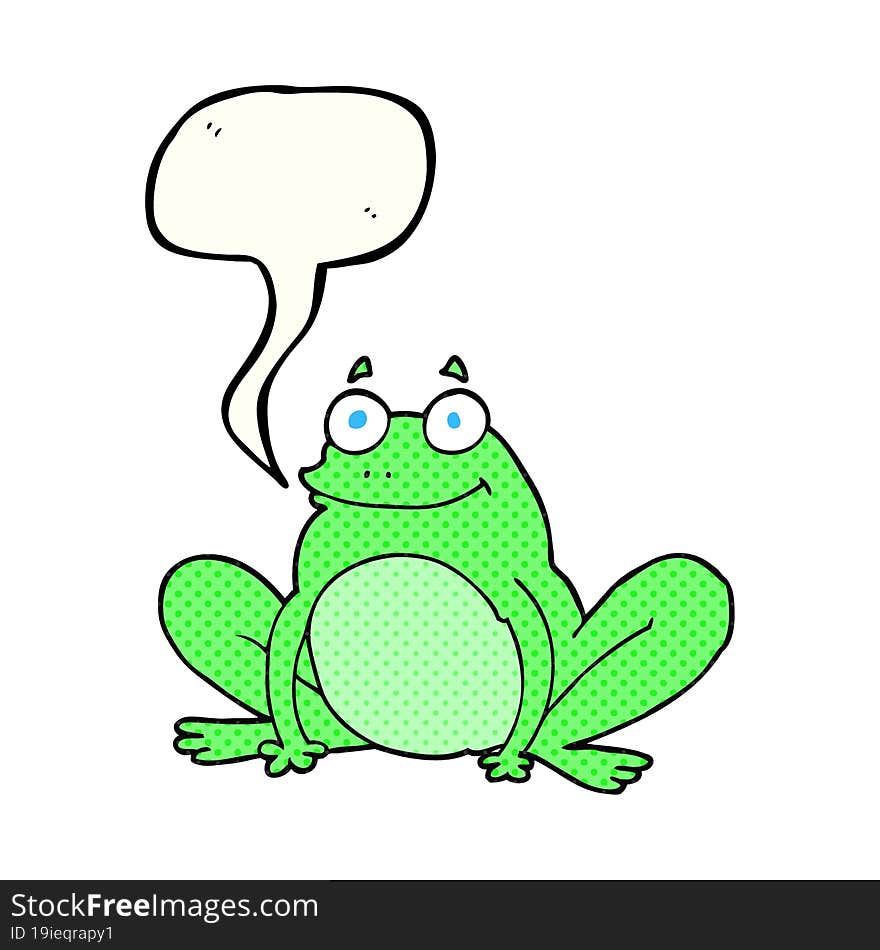 comic book speech bubble cartoon happy frog