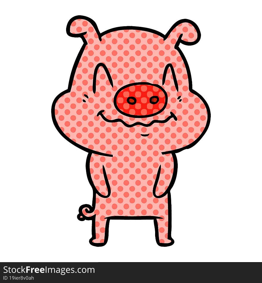 nervous cartoon pig. nervous cartoon pig