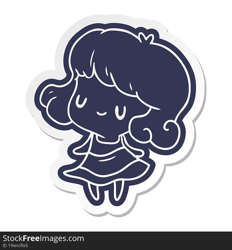 cartoon sticker kawaii of cute girl