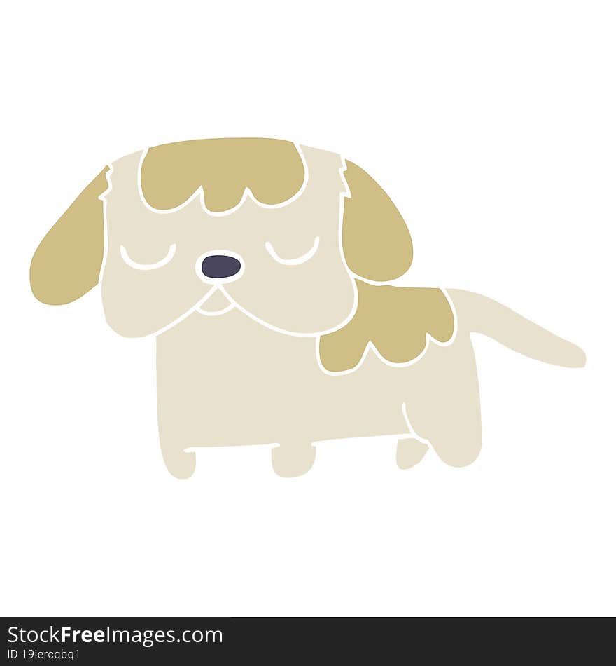 Cute Flat Color Style Cartoon Puppy