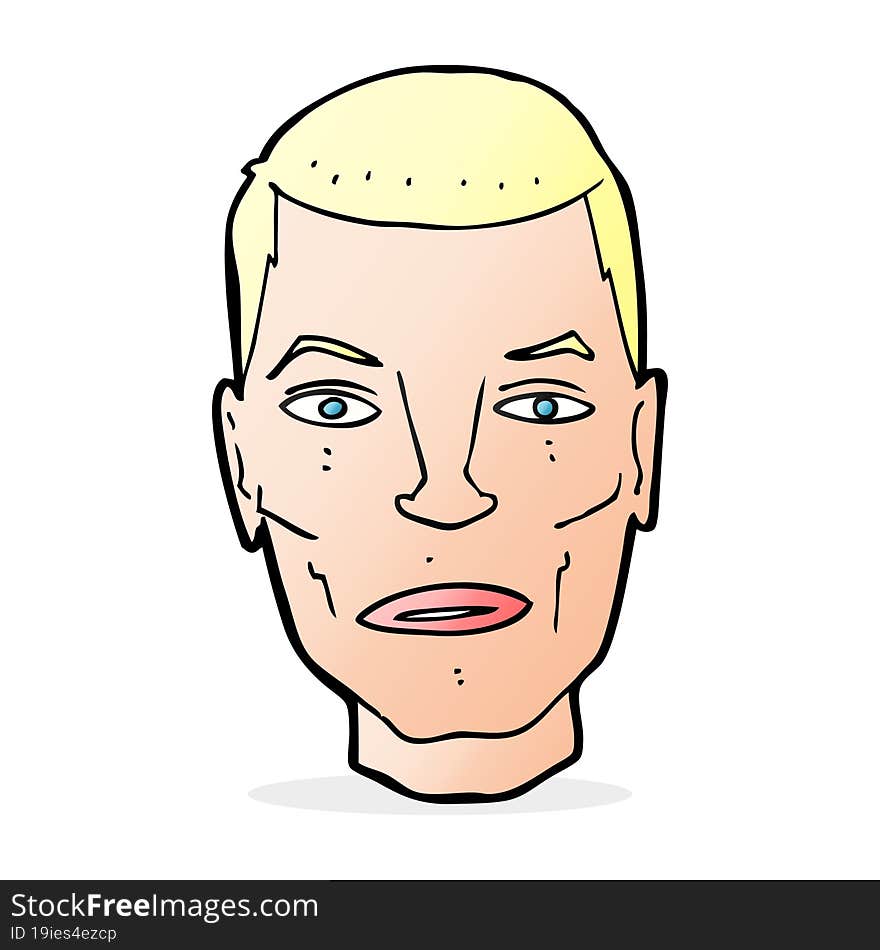 Cartoon Serious Male Face