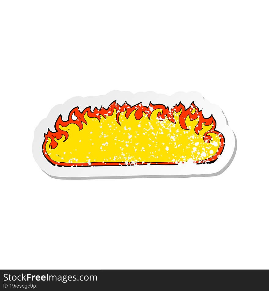 retro distressed sticker of a cartoon fire border