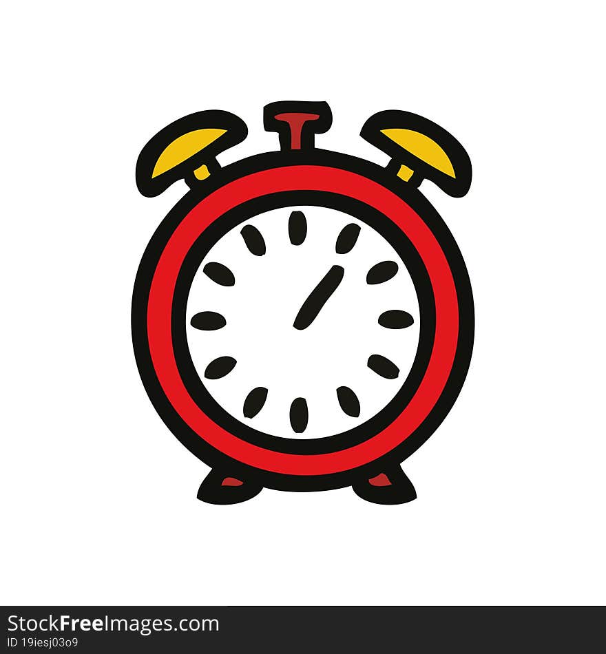 cute cartoon of a alarm clock. cute cartoon of a alarm clock