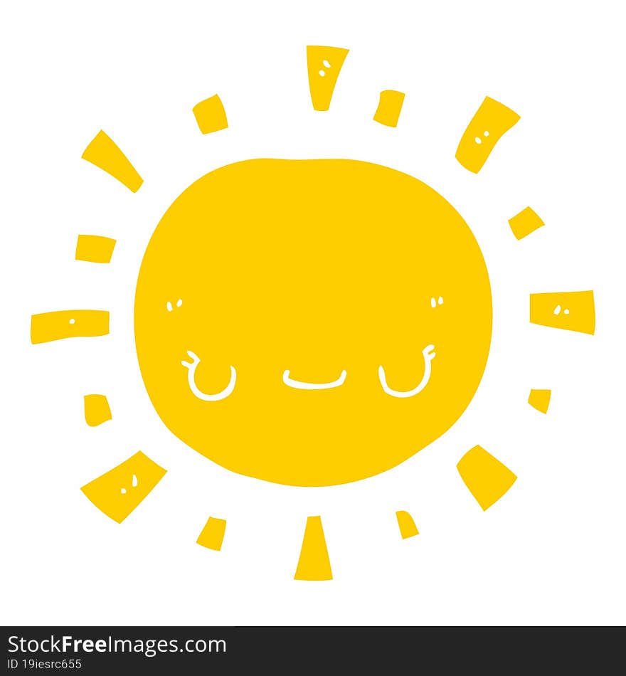 flat color style cartoon sun