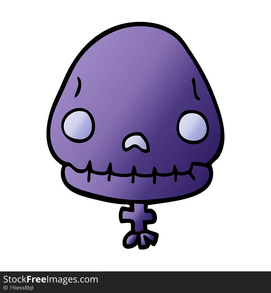 cartoon doodle halloween skull