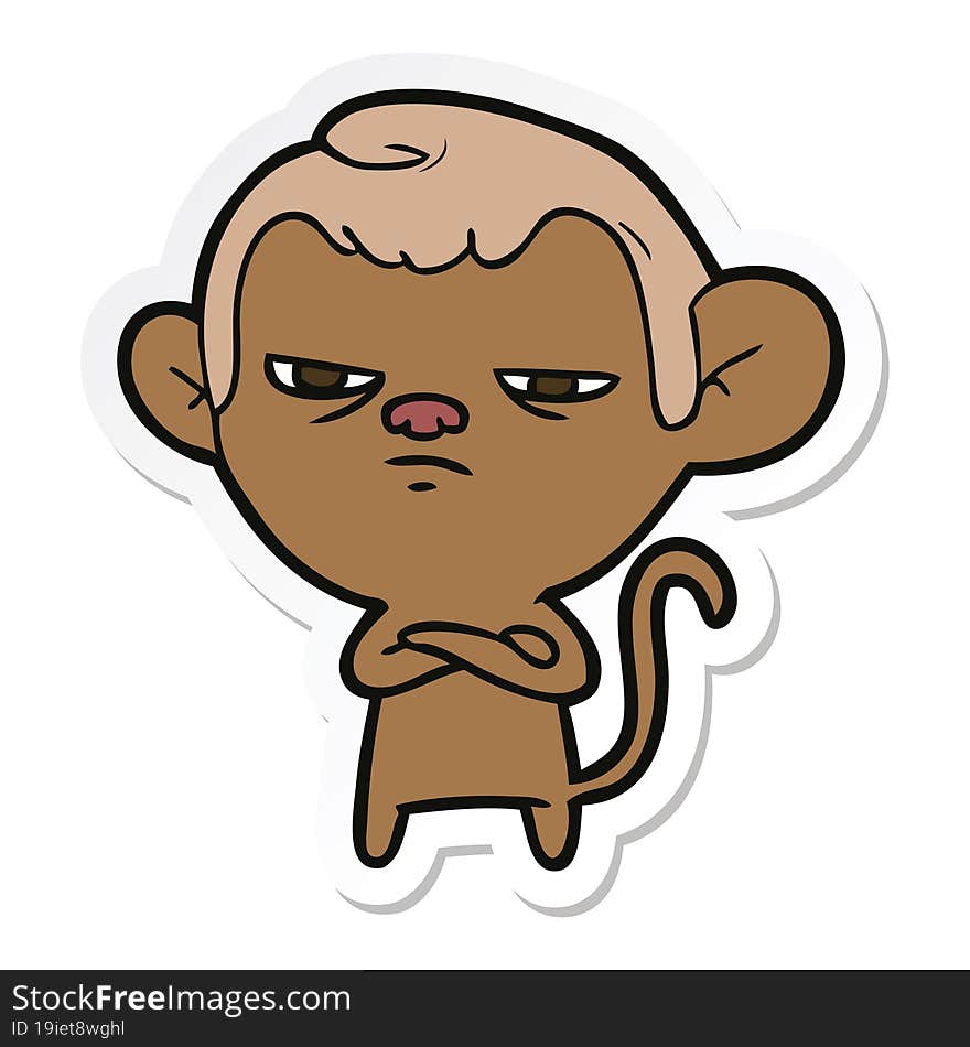 sticker of a cartoon monkey