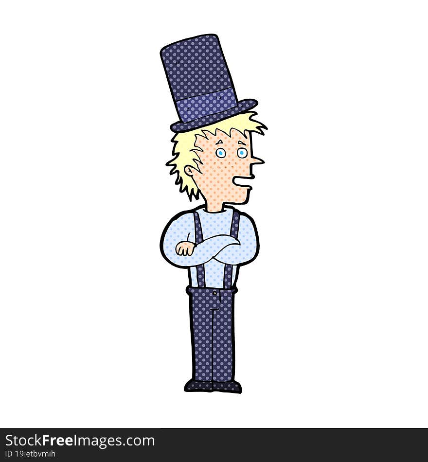 cartoon man wearing top hat