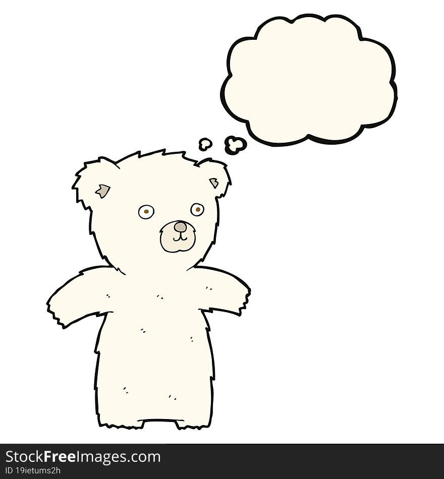 cute cartoon polar bear with thought bubble