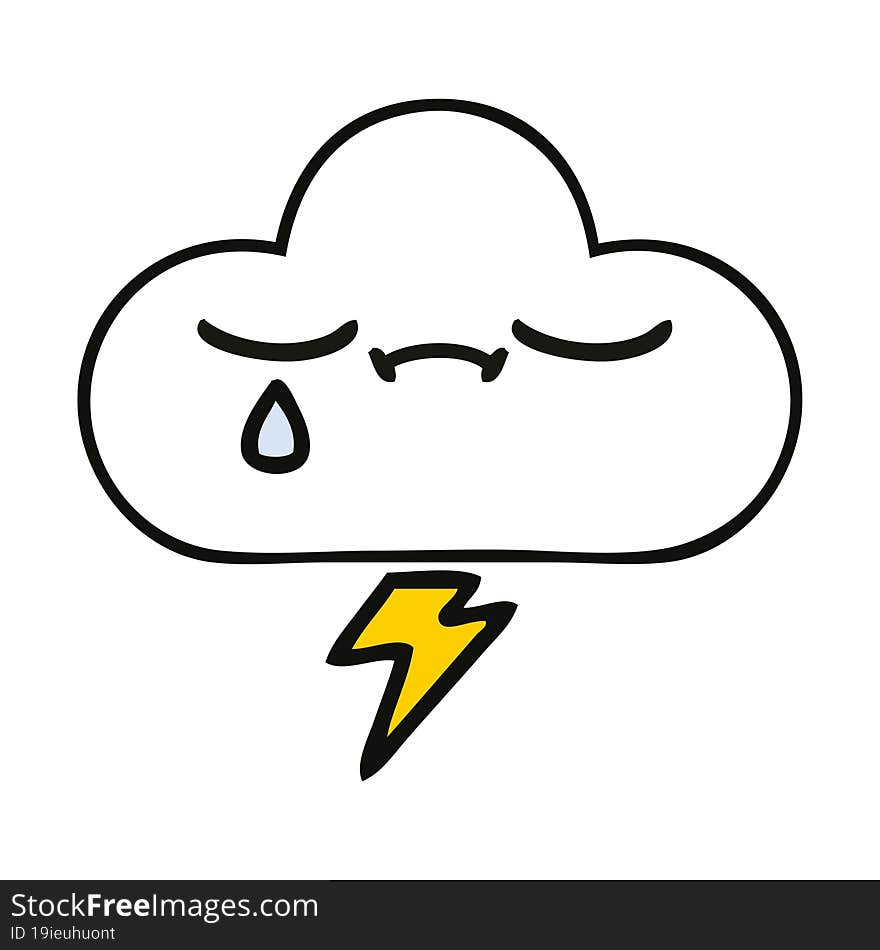 cute cartoon thunder cloud