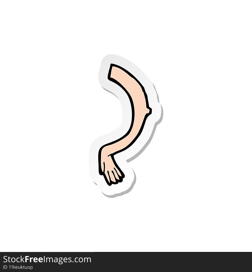 sticker of a cartoon arm