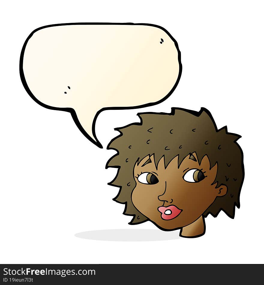 cartoon surprised woman with speech bubble