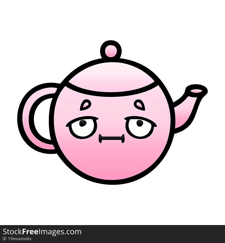 Gradient Shaded Cartoon Teapot