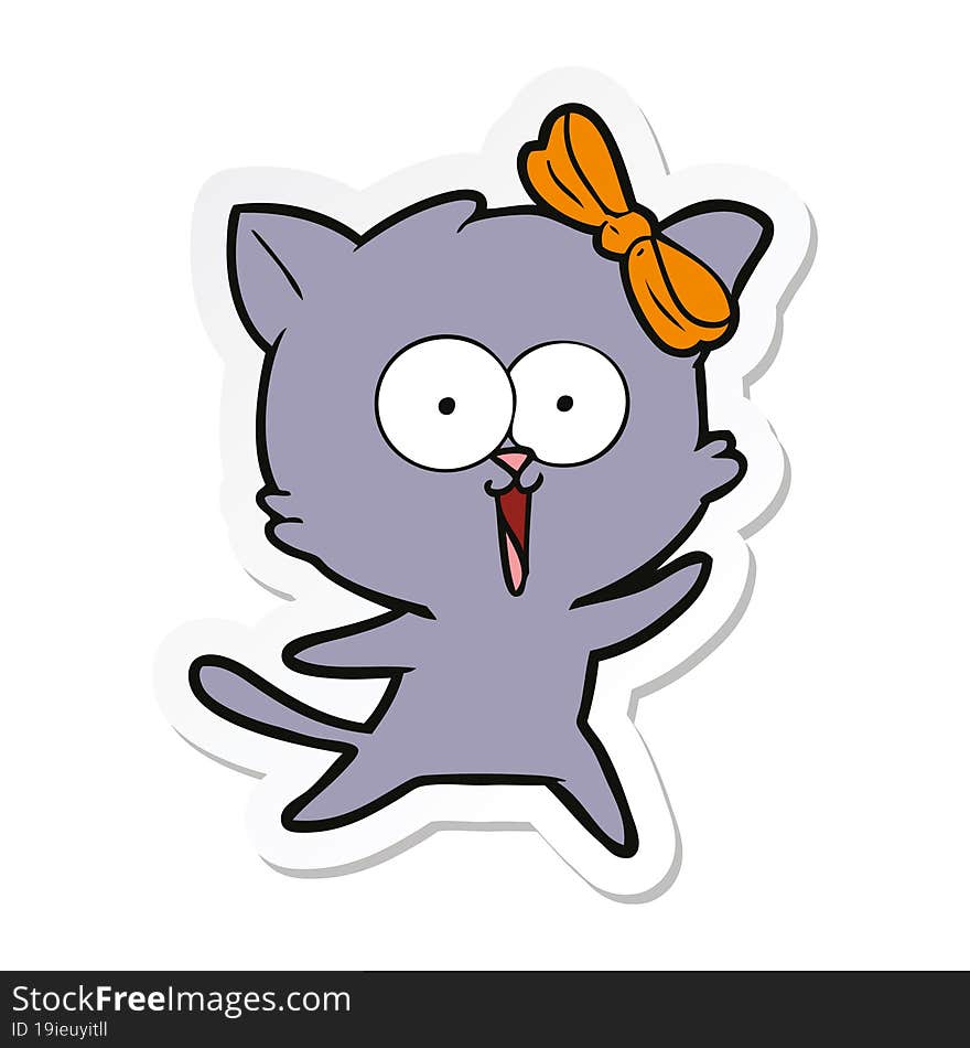 sticker of a cartoon cat