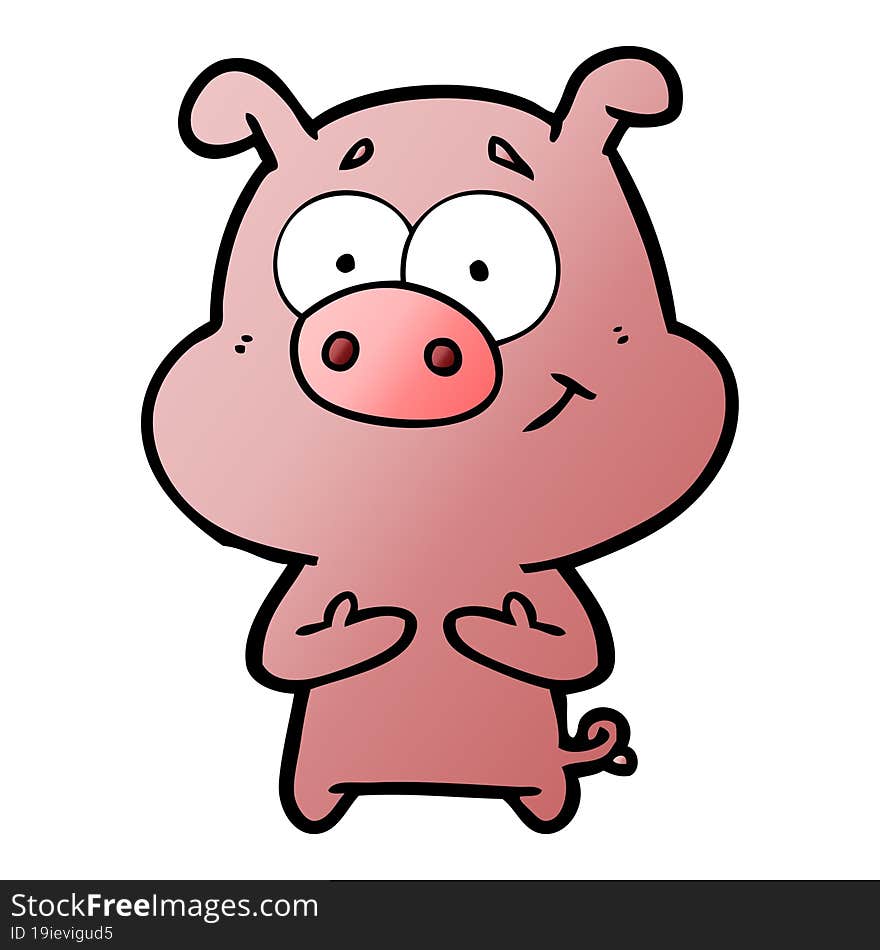 happy cartoon pig. happy cartoon pig