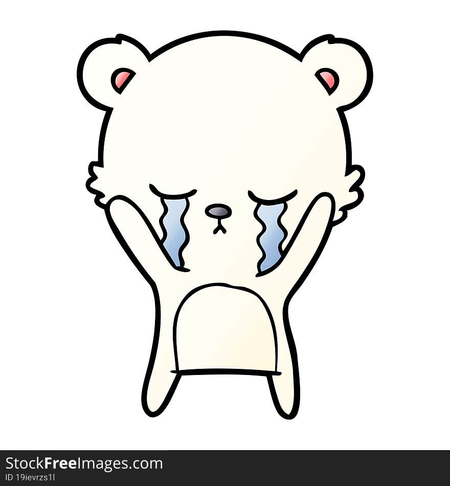 crying cartoon polarbear. crying cartoon polarbear