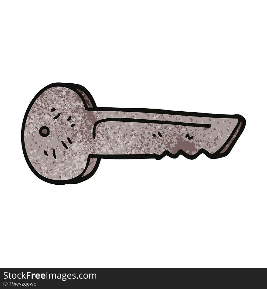 cartoon doodle metal key