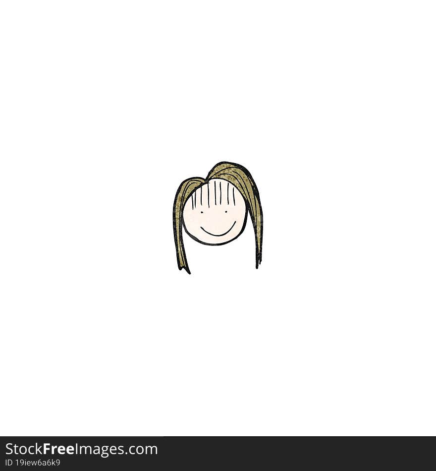 child\'s drawing of a happy female face