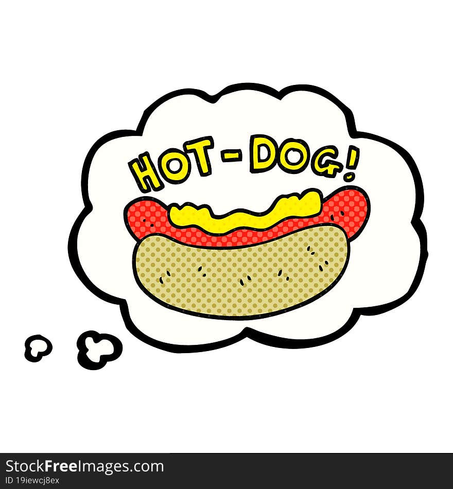 thought bubble cartoon hotdog