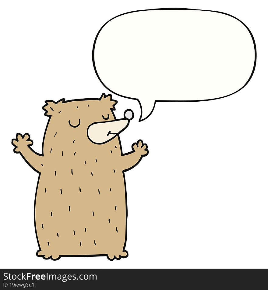 cartoon bear and speech bubble