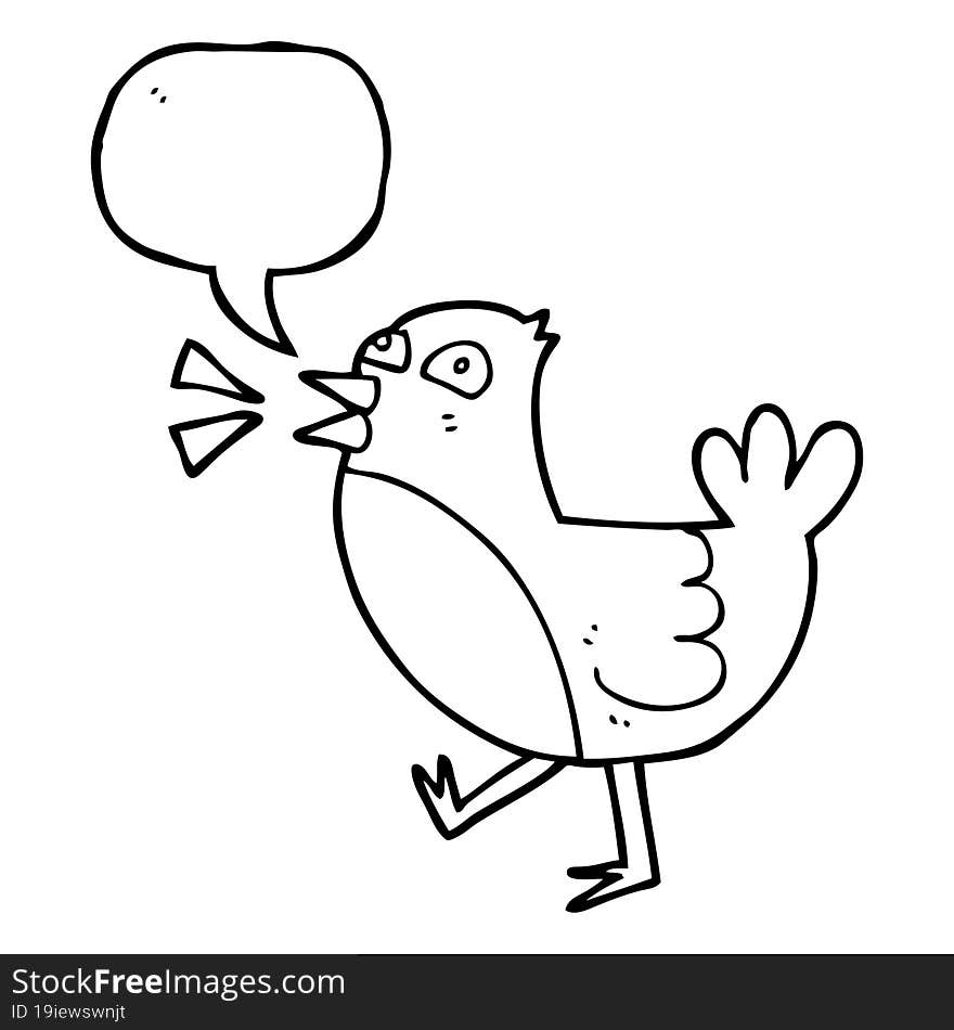 speech bubble cartoon bird