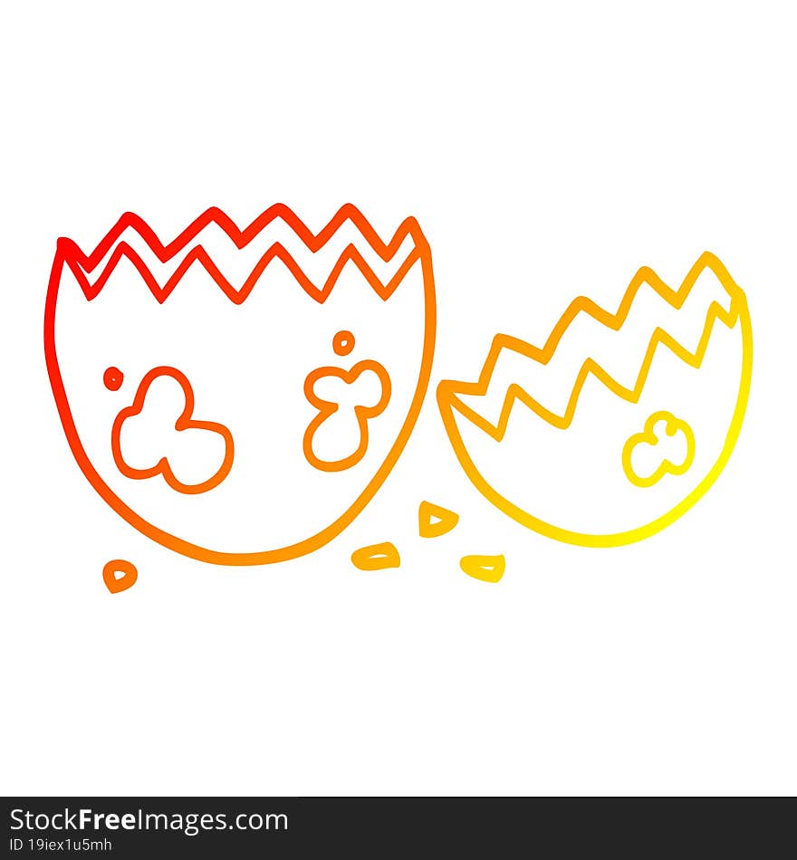 warm gradient line drawing cartoon cracked egg