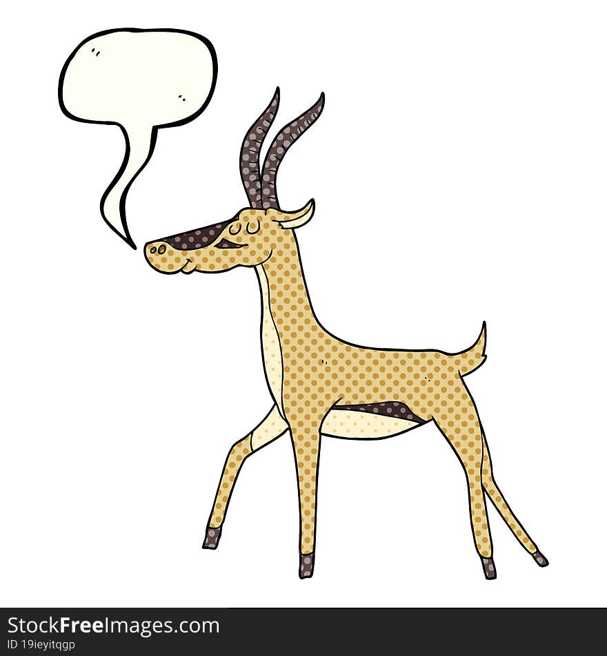 comic book speech bubble cartoon gazelle