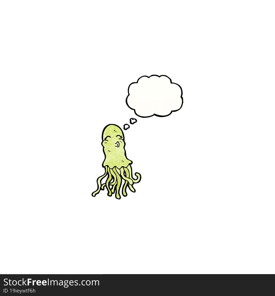 jellyfish with thought bubble