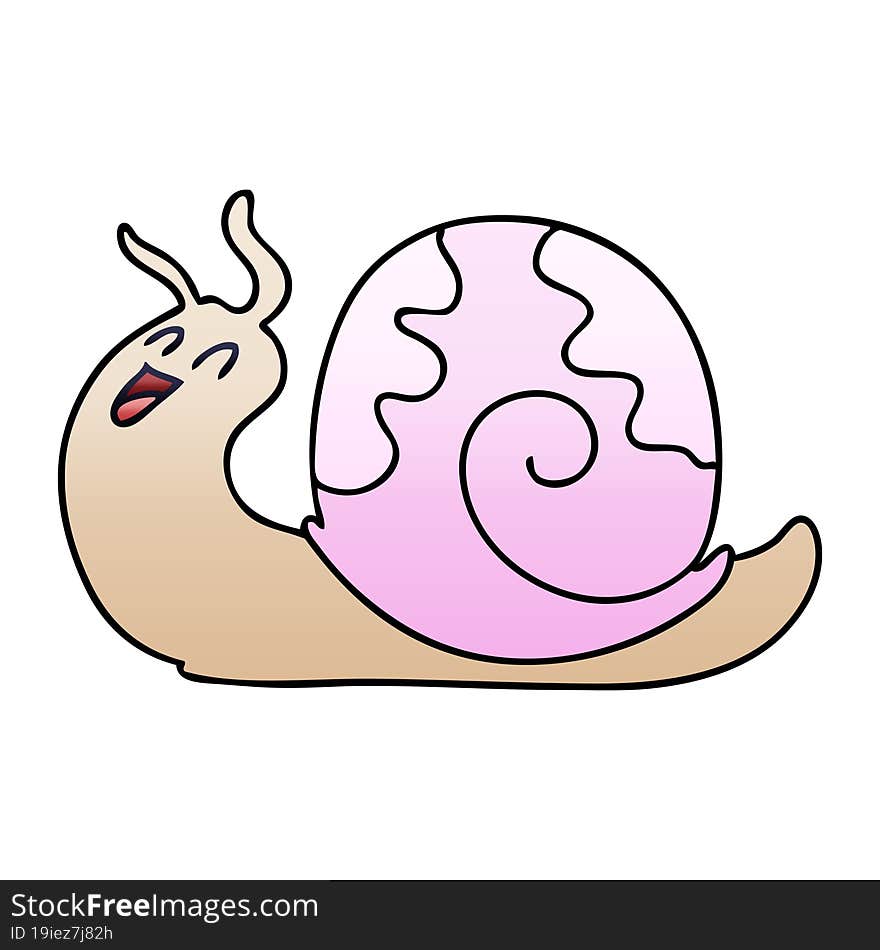 Quirky Gradient Shaded Cartoon Snail