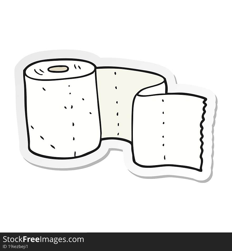 sticker of a cartoon toilet roll