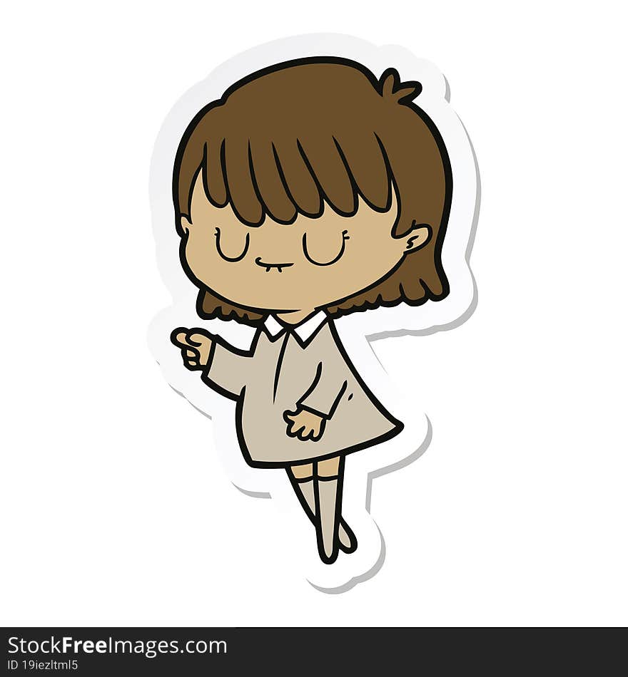 sticker of a cartoon woman