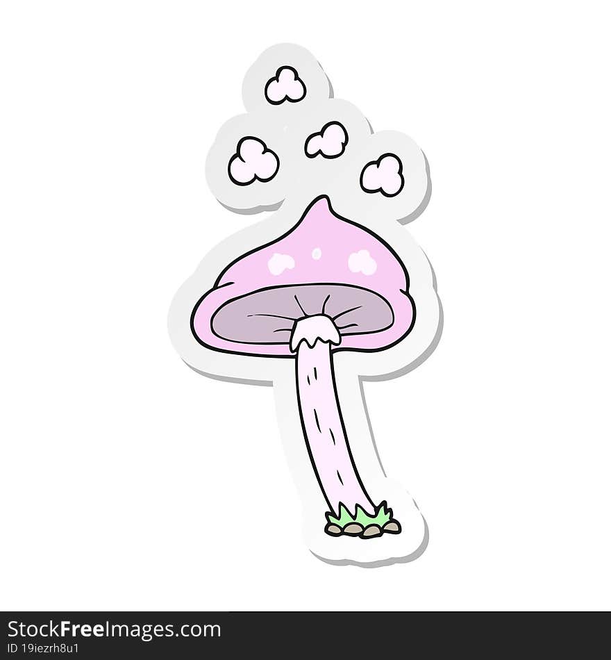 sticker of a cartoon mushroom