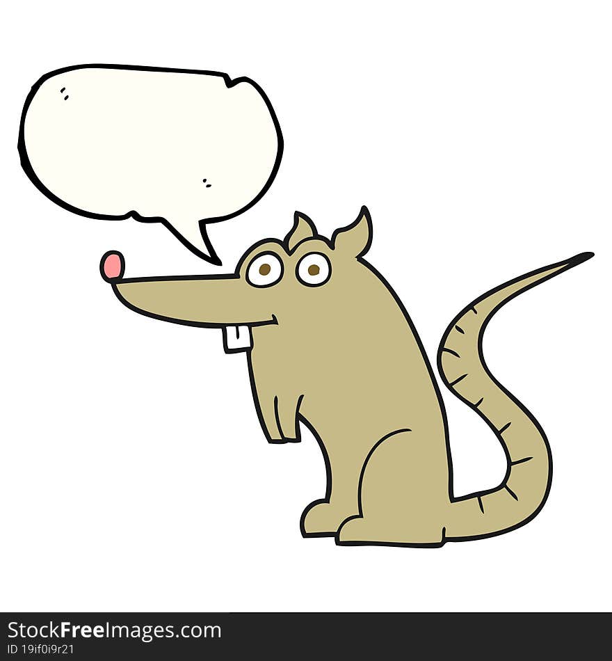 freehand drawn speech bubble cartoon rat