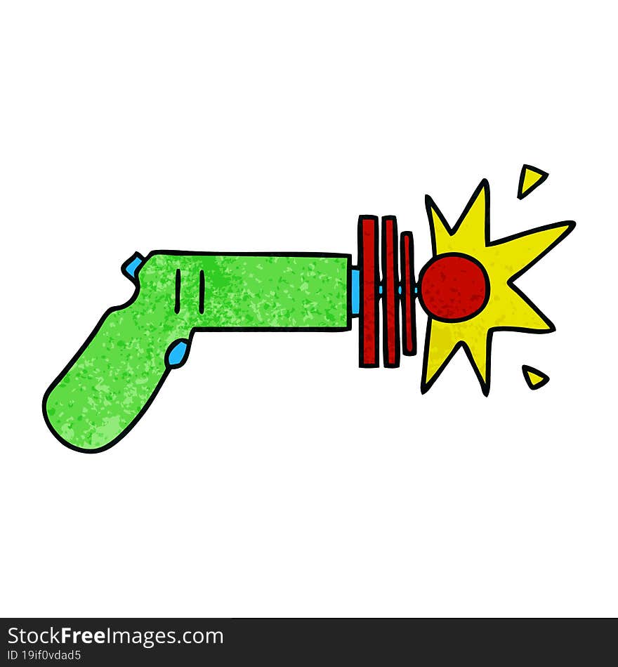 quirky hand drawn cartoon laser gun