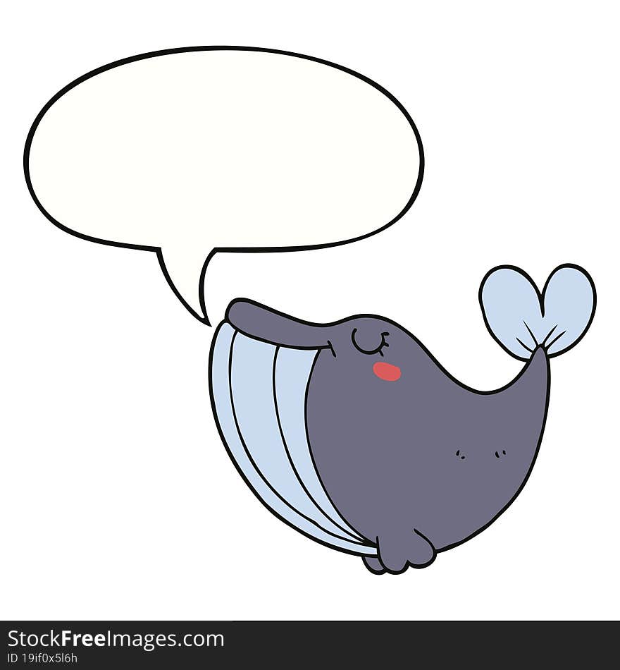 Cartoon Whale And Speech Bubble